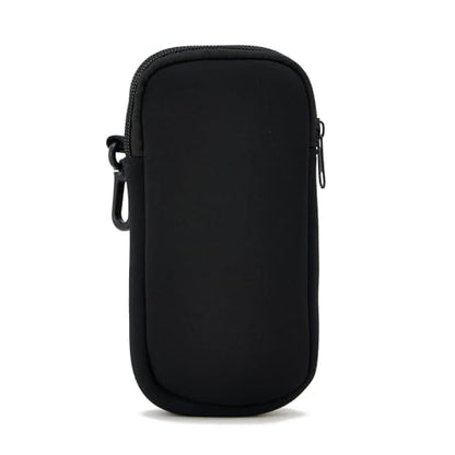 QIUTIMIY Sunglasses Soft Case Zipper Double Eyeglass Case with 2 Compartments 1 Belt Clip - color: Black