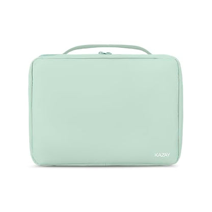 KAZAY Hanging Toiletry Bag with TSA Approved Detachable Pouch, Compact Travel Size Bag, Travel Toiletry Bag, Water Resistant, Premium Nylon, Travel Size Toiletries, Cosmetic Makeup Bag (Sage Green) - color: Sage Green