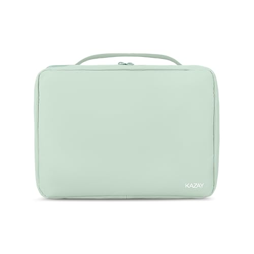 KAZAY Hanging Toiletry Bag with TSA Approved Detachable Pouch, Compact Travel Size Bag, Travel Toiletry Bag, Water Resistant, Premium Nylon, Travel Size Toiletries, Cosmetic Makeup Bag (Sage Green) - color: Sage Green