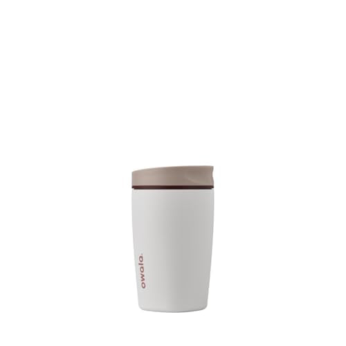 Owala SmoothSip Slider Insulated Stainless Steel Coffee Tumbler, Reusable Iced Coffee Cup, Hot Coffee Travel Mug, BPA Free 12 oz, Vanilla Bean - color: Vanilla Bean, size: 12 Ounces