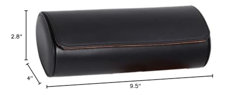 Watch Roll - Brown Recycled Leather Watch Travel Case & Watch Band Storage - 3 Watch Case (BLACK) - color: 3-NEW BLACK