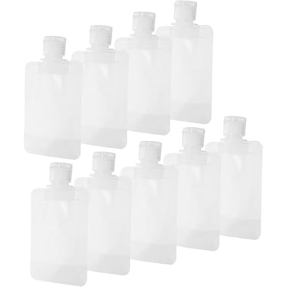 5Pcs Travel Size Refillable Squeeze Pouches, 30ml Clear Toiletry Containers, Portable Packing Bags