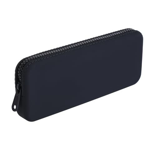 JOVAKIT Rectangle Portable Silicone Cosmetic Bag for Women, Travel Waterproof Makeup Bag Gifts for Women Girls, Zipper Closure Makeup Brush Toiletry Case Travel Storage Organizer Pouch (Black) - color: 01 Black