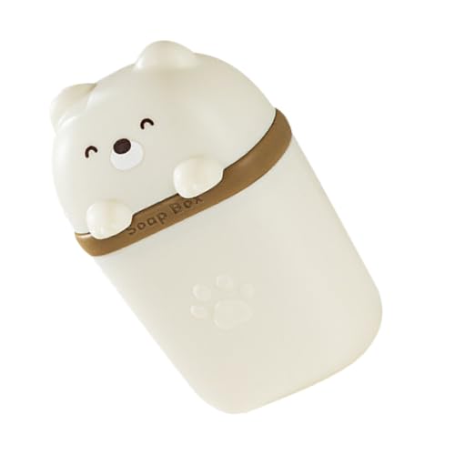 Portable Soap Holder with Lid Leakproof Travel Soap Container for Shower and Camping Creative Bear Design Multiuse Box with Drainage and Items