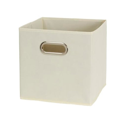 Household Essentials 82-1 Foldable Fabric Storage Bins |Set of 6 Cubby Cubes with Handles | Natural (Pack of 6) - color: Cream, size: 11” L x 11” W x 11” H (Pack of 6)