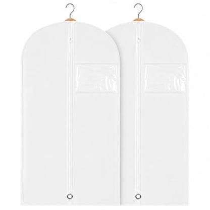 Kids Garment Bag 2 Pack for Hanging Clothes, Travel Garment Bags for Dresses, Dance Costumes & Suits, Breathable Clothes Cover for Baby Toddler Child,White, 30" x 18" - color: White 2 Pack