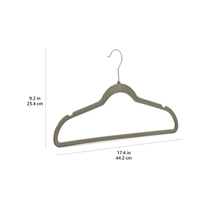 Amazon Basics Slim Velvet Non-Slip Space Saving Suit Clothes Hangers, Closet Organizer, Gray/Silver, 50-Pack - color: Gray/Silver, size: Pack of 50