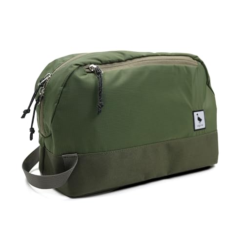 Travel Toiletry Bag 8L, Large Packing Cube with Waterproof TPU Wet/Dry Compartment - color: Medium Olive, size: 8L