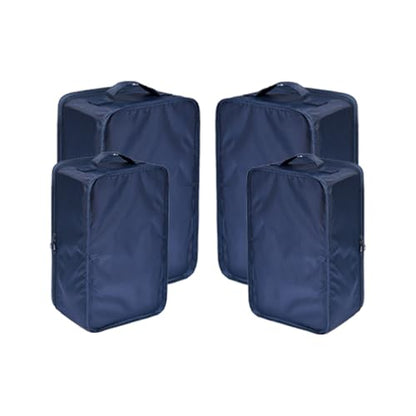 Travel Shoe Bags, Foldable Waterproof Shoe Pouches Organizer-Double Layer (2+2 Navy Shoebags) - color: Navy, size: 2+2 Packs