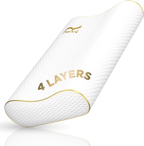 4-Layer King, Contour Pillow, Side Sleeper Pillow, Orthopedic Pillow, Neck Support Pillow, Pillow for Neck Pain, Pillow for Side Sleepers, CertiPUR-US - size: Extra King - 31 x 14 x 6.5"