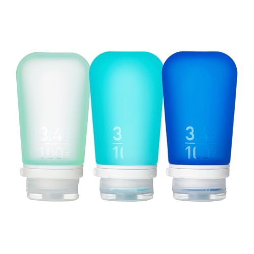 humangear GoToob+ Bottles - Silicone Leak-Proof Travel Tubes for Toiletries, Camping & TSA Carry-On (3-Pack), Large (3.4 fl oz; 100ml), Mint/Aqua/Teal - color: Mint/Aqua/Teal, size: 3.4 Ounces