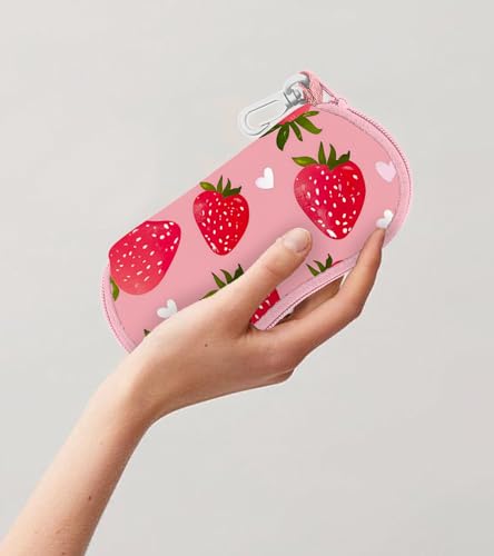 Sunglasses Case Soft Glasses Cases for Women Pouch Eyeglass Bag Eye Glass Kids Girls Sun Glasses Cute Kawaii - color: Strawberry