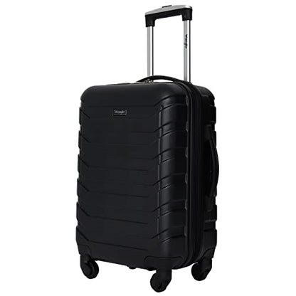 Wrangler 4 Piece Miami Luggage and Packing Cubes Set, Black - color: Black, size: 4 Piece Set