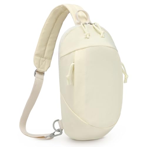 Small Sling Bag with RFID Blocking, Mini Fanny Pack for Women and Men, Convertible Crossbody Anti Theft Chest Bag for Travel Hiking Running, Beige - color: Beige