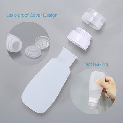 2 Pcs Silicone Travel Bottles,1.3oz Leak Proof Refillable Squeeze Containers with Transparent Carry Bag,Small Empty Travel Size Bottles for Shampoo,Conditioner,Lotion,Toiletries - color: 1.3oz Green White