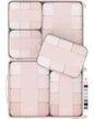 OlarHike 6 Set Compression Packing Cubes for Travel Essentials,Compressible Expandable Space Saver Bags for Organizing Clothes,Luggage Suitcase Garment Bags with Over 1000 pcs Mesh Holes(Beige) - color: Beige
