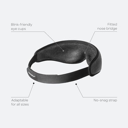 Ostrichpillow Eye Mask, Sleep Mask for Men Women 100% Blackout, No Pressure On Eyes, Soft & Breathable, Adjustable Fit, Travel Bag Included - color: Dark Night