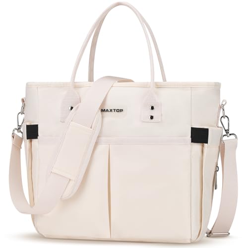 MAXTOP Lunch Bag Women for Work Insulated Thermal Lunch Box with Wide-Open Pocket Reusable Leakproof Cooler Bags with Removable Shoulder Strap for Teacher Nurse Office Picnic Travel Beige - color: Apricot, size: Large