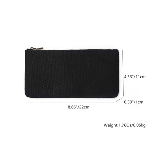 Canvas Pencil Pen Case Stationery Case Pouch Bag(Black, S) - color: Black