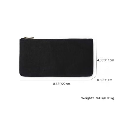 Canvas Pencil Pen Case Stationery Case Pouch Bag(Black, S) - color: Black