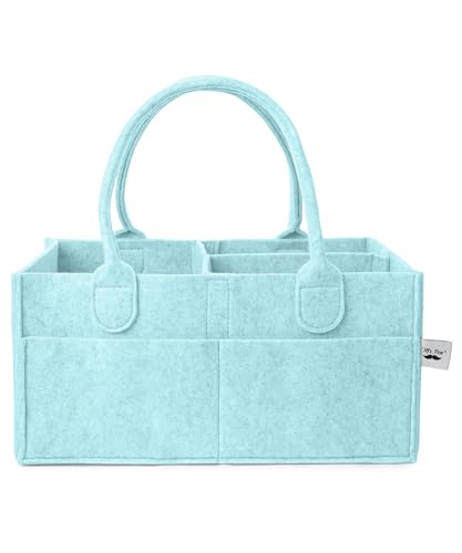 Mr. Pen- Baby Diaper Caddy Organizer, Light Blue, Nursery Storage Bin and Car Organizer for Diapers and Baby Wipes - color: Mint Whisper, size: 1 Pack, Regular