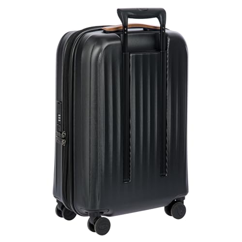 Bric's Taormina Ultra-Light Carry-On Spinner – Airline Approved Expandable Hard Shell Suitcase with TSA Lock, Anti-Tamper Zippers & Built-In USB Port - 21 Inch, Black - color: Black, size: Carry-On