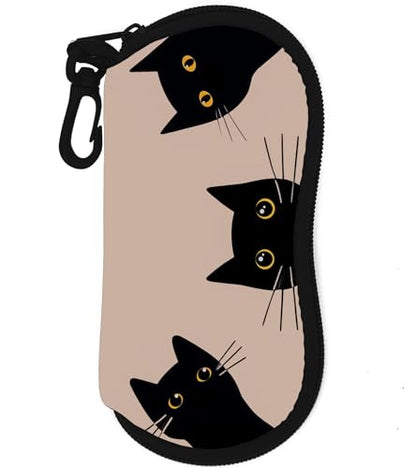 Sunglasses Case Soft Glasses Cases for Women Pouch Eyeglass Bag Eye Glass Kids Girls Sun Glasses Cute Kawaii - color: Three Cat