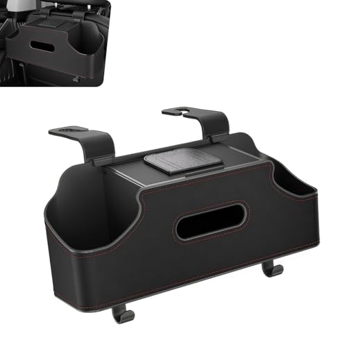 Back Seat Cup Holders for Cars, 11.42" x 3.35" Backseat Car Organizer, Multifunctional Back Seat Storage Box, Universal for Vehicles (Black) - color: Black