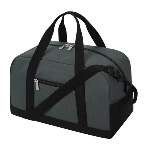 Apenze Small Gym Bag 14 inch lightweight Carry On Mini Duffel Bag for Travel Sport - Dark Grey - color: Dark Grey