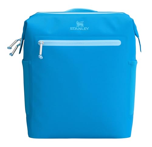 Stanley All Day Madeleine Backpack Soft Cooler 20 Can Cooler with Handle and Shoulder Straps Insulated Travel Bag with Zipper BPA-Free - color: Azure, style: Midi