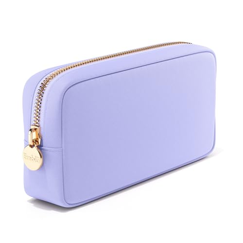 Embla Makeup Bag Travel Cosmetics Pouch and Toiletry Bag, Nylon Zipper Pouch Purse, Cute Make Up Organizer Storage Tote for Women Girls, Waterproof Travel Skincare Case, Small Makeup Bags, Lilac - color: Lilac, size: Small