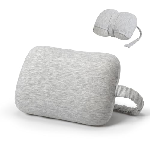 Love&go Portable Small Travel Pillow, Made with Soft Memory Foam Pillow and Breathable Cover, for Backpacking Hiking, Camping, Airplane and Car Trip (Gray)