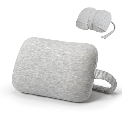 Love&go Portable Small Travel Pillow, Made with Soft Memory Foam Pillow and Breathable Cover, for Backpacking Hiking, Camping, Airplane and Car Trip (Gray)