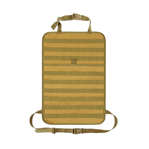 Car Seat Back Organizer, Tactical MOLLE Sag Proof Vehicle Panel Backseat Cover Protector, Universal Molle Nylon Storage Bag Seat Back Hanger Pad for Car Truck SUV Pickup (Khaki) - color: Khaki, 1 PCS