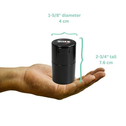 Vitavac - 5g to 20 grams Vacuum Sealed Container - Black - color: Black