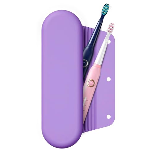 Silicone Electric Toothbrush Travel Case, Manual Toothbrush Travel Cover for Men and Women,Toothbrush Holder for Travel,Gym and More, Fits Most Manual and Electric Toothbrushes - Purple - color: Purple