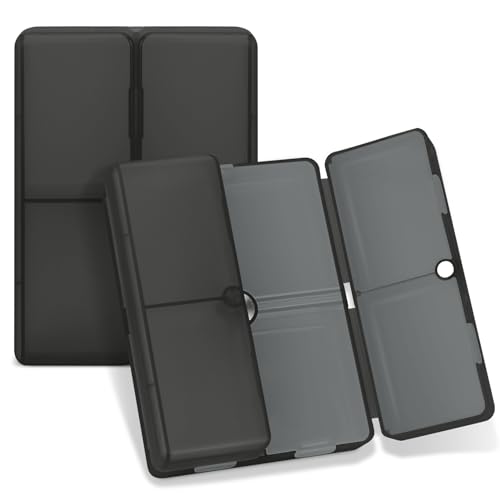 FYY Daily Pill Organizer, 7 Compartments Portable Pill Case Travel Pill Organizer,[Folding Design] Pill Box for Purse Pocket to Hold Vitamins,Cod Liver Oil,Supplements and Medication-Clear Black - color: Clear Black, size: Small (1 Piece)