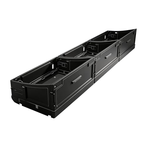 VaultsOnWheels Foldable Under Seat Storage Box for Ford F150 2015-2026 SuperCrew/Crew Cab&F250 F350 F450 2017-2026 SuperDuty Accessories, Console Organizer with Snap Latches, Detachable Truck Tool Box - size: 1）F150|2015+|Fold underseat storage
