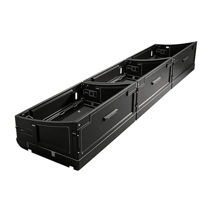 VaultsOnWheels Foldable Under Seat Storage Box for Ford F150 2015-2026 SuperCrew/Crew Cab&F250 F350 F450 2017-2026 SuperDuty Accessories, Console Organizer with Snap Latches, Detachable Truck Tool Box - size: 1）F150|2015+|Fold underseat storage