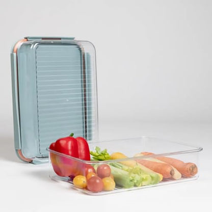 LocknLock Tritan Plastic Bisfree Modular Plus Food Storage Container Set, 10-Piece Set, BPA-Free, Modular Stacking, Tritan, Navy - color: Navy, size: 10 set (5 containers & 5 Lids)