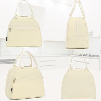 FlowFly Insulated Lunch Cooler Bag - Tote Bag Organizer for Women/Men, Beige - color: Beige