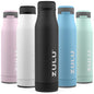 Zulu Ace 24oz Vacuum Insulated Stainless Steel Water Bottle with Chug Spout | Leak-Proof Locking Lid and Removable Base |Reusable Bottle for Cycling Sports Gym Travel Bicycle Bottle Cage | Black - color: Black