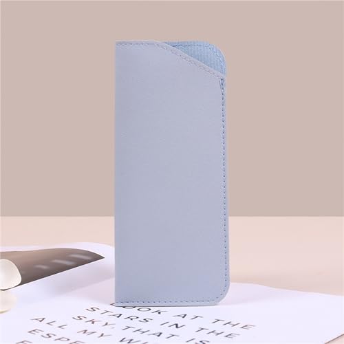 YYaaloa Soft Leather Glasses Sunglasses Cases 7x3 Inch PU Leather Travel Glasses Pouch for Women Men Kids - color: 6 Different Light Color