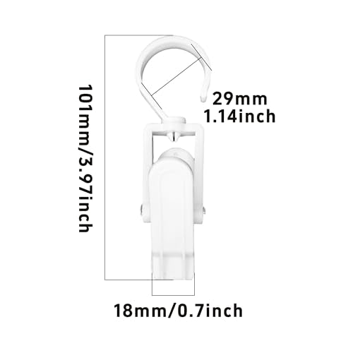 24PCS 4" Plastic Swivel Hooks with Clips, Strong Laundry Hangers, Rotating Clips for Clothes, Towels, Closet Organization, Home & Travel Use (Black & White) - color: Black & White