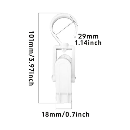 24PCS 4" Plastic Swivel Hooks with Clips, Strong Laundry Hangers, Rotating Clips for Clothes, Towels, Closet Organization, Home & Travel Use (White) - color: White