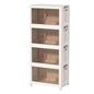 60GAL/240QT 4 tier large stackable storage bins with lid and wheels, collapsible storage bins plastic with doors，suit for clothes, closet, home and office - style: 4 Pack