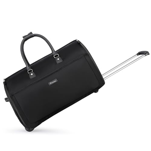 Modoker Rolling Garment Bags, 22in Garment Duffle Bag with Wheels, 3 in 1 Garment Suit Luggage Bag, More Carry-On Friendly for Business Travel Weekender - color: 22in-Black