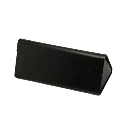 Portable Leather Glasses Case Anti-pressure Glasses Bag Coin Purse Storage Bag Suitable for Men and Women - color: Folding Black