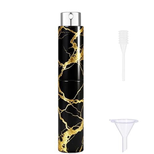 5ml Perfume Atomiser Refillable Bottles Portable Mini Spray Travel Bottle Easy to Refill Empty Atomizer Bottle for Purse Handbag Pocket Luggage,Bright Color (Golden Marble Pattern 1) - color: Golden Marble Pattern 1