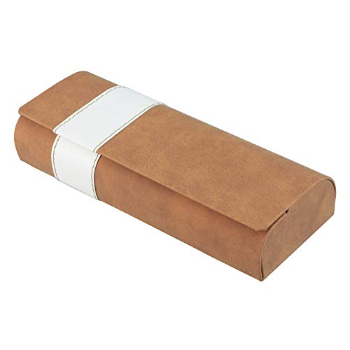 LifeArt Eyeglass Case Hard Shell, Portable Sunglass Case, Fashionable PU Leather Eyeglass Case, Lightweight - color: B_641_brown